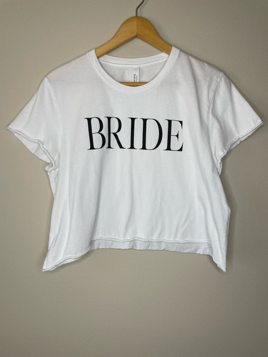 Bella Canvas Tops - Final Markdown Bella Canvas White 'Bride' Short Sleeve Cropped Tee
